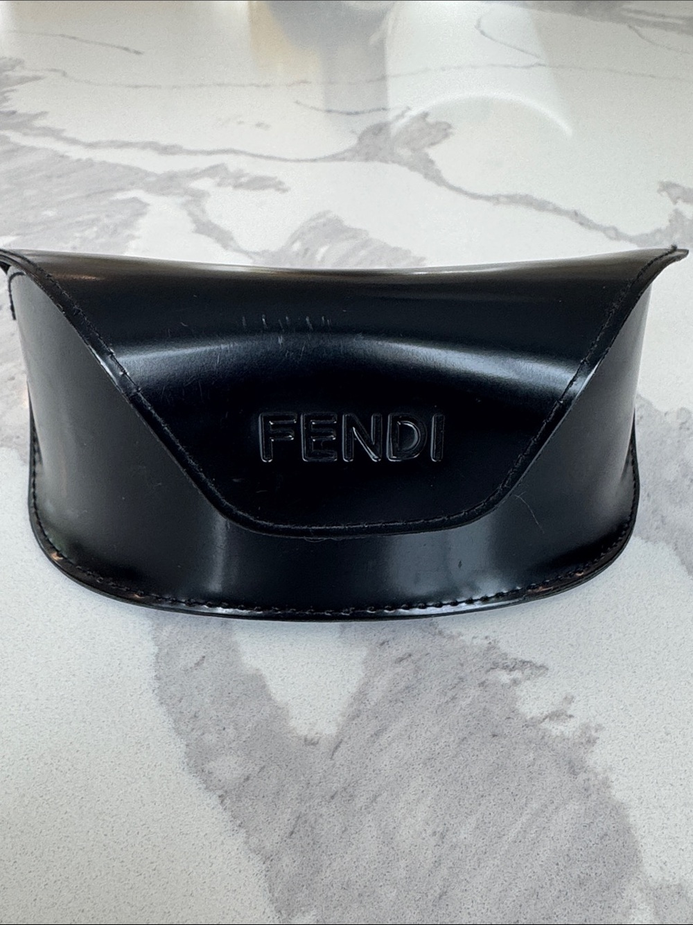 Fendi eyeglasses sunglasses sunnies leather black case oversized